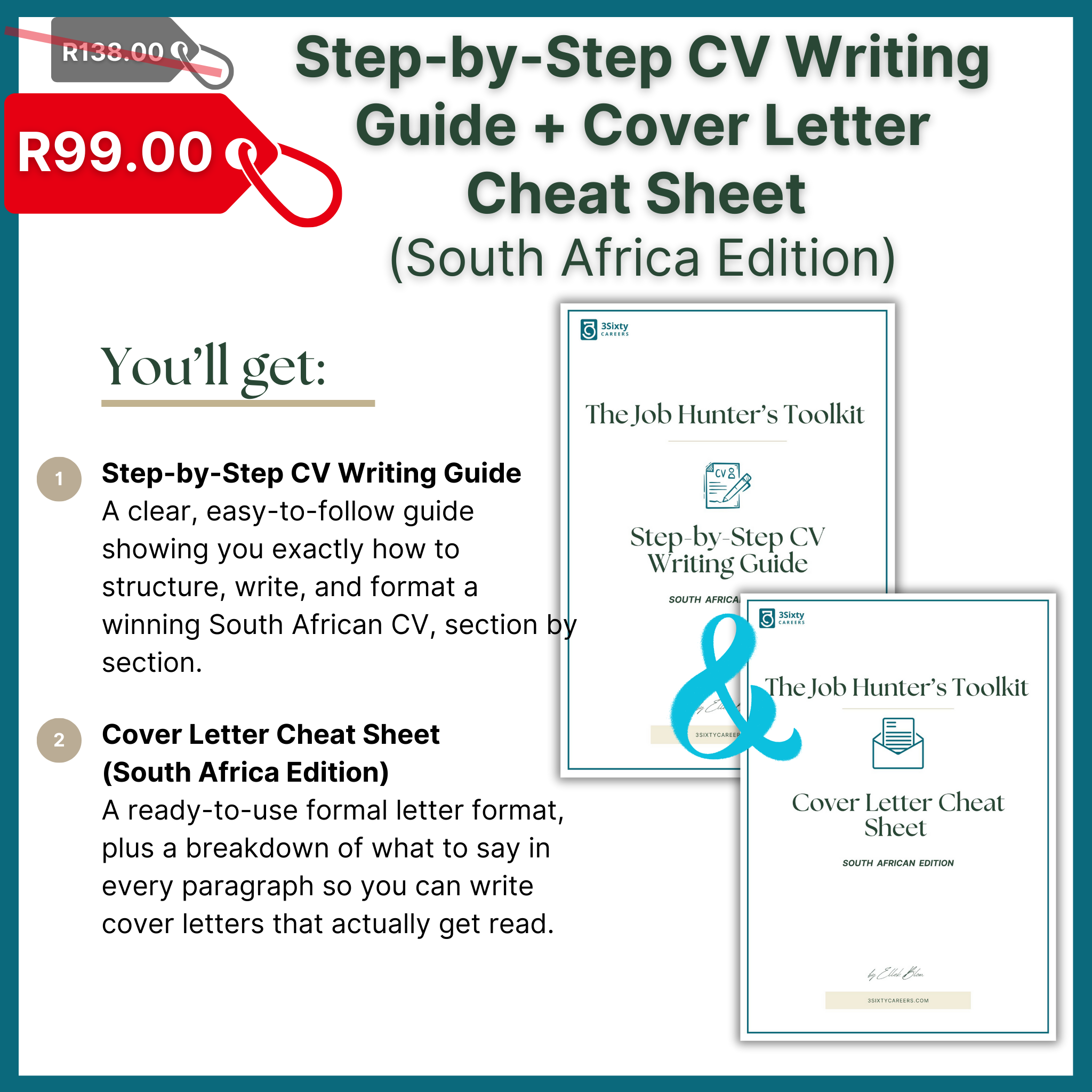 Step-by-Step CV Writing Guide + Cover Letter Cheat Sheet (South Africa Edition) — Bundle